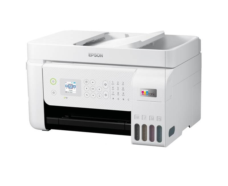 Obrázok EPSON tiskárna ink EcoTank L5296, 4v1, A4, 1440x5760dpi, 33ppm, USB, Wi-Fi, LAN, bílá, C11CJ65404