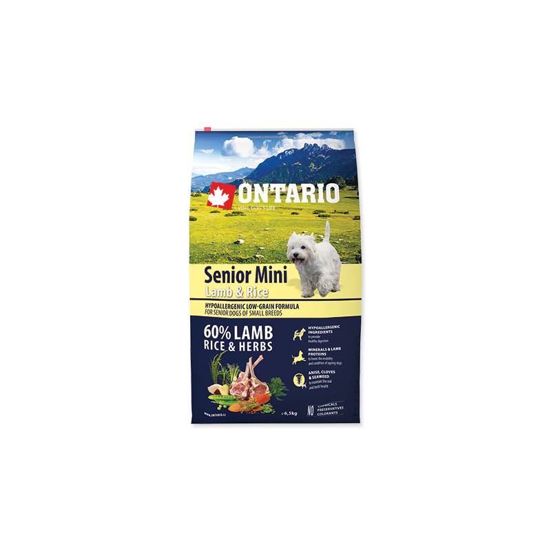 Obrázok ONTARIO Senior Mini Lamb & Rice 6,5 kg