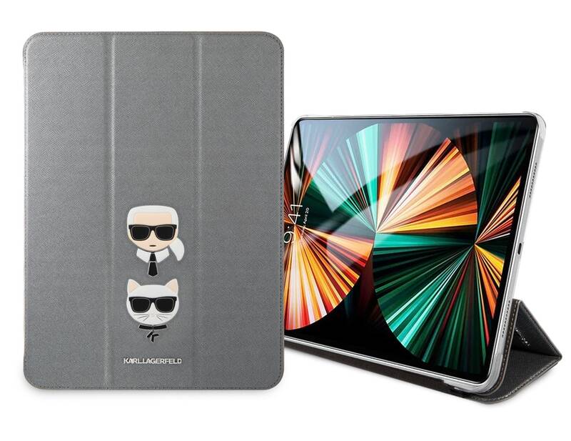 Obrázok KLFC11OKCG Karl Lagerfeld and Choupette Head Saffiano Pouzdro pro iPad Pro 11 Silver