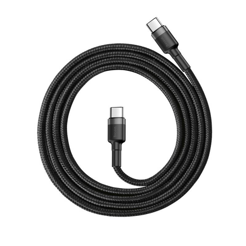 Obrázok Baseus Cafule kábel USB-C / USB-C 60W QC 3.0 1m, sivý (CATKLF-G91)