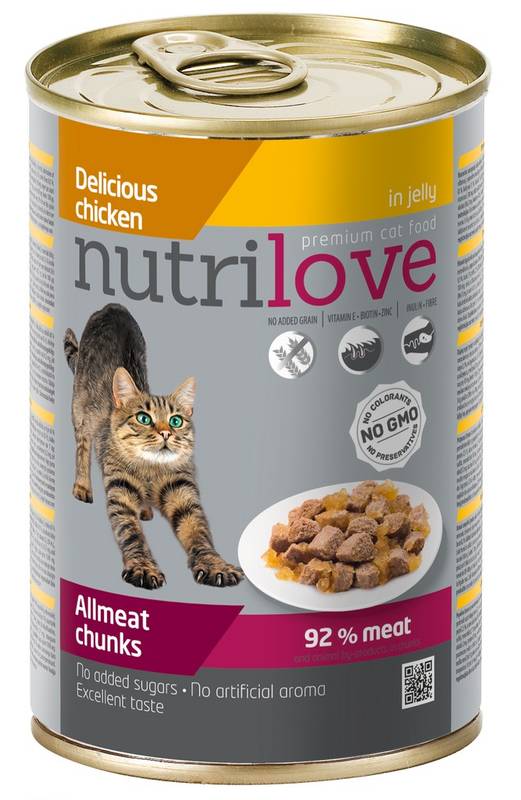 Obrázok Nutrilove Cat chunks Chicken jelly 400g