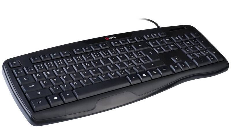 Obrázok C-TECH klávesnice KB-107 USB, ERGO, černá, CZ/SK