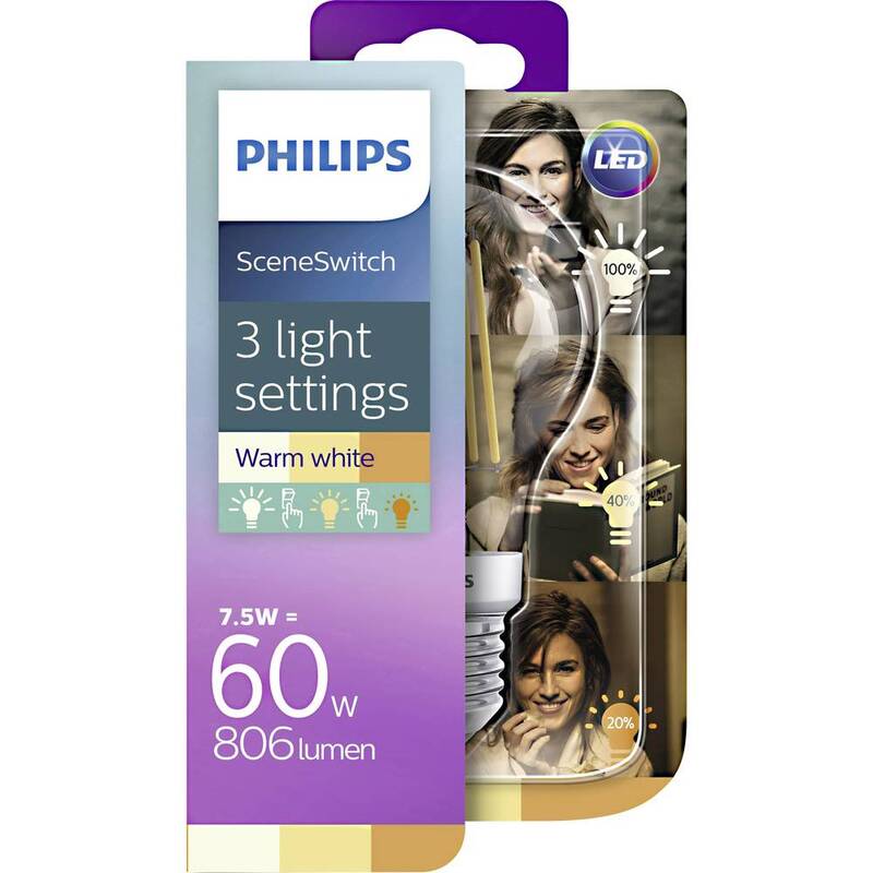 Philips LED SceneSwitch Classic 7.5/3/1.6W warmweiss E27 8718696743096 