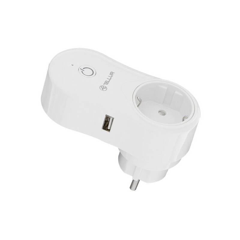 Obrázok Tellur WiFi Smart AC Plug, zásuvka, 1x USB 1A, 2400W, 10A, bílá TLL331021