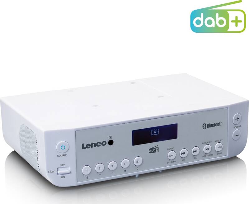 Obrázok DAB+ závesné rádio do kuchyne Lenco KCR-200WH, Bluetooth, UKW, biela