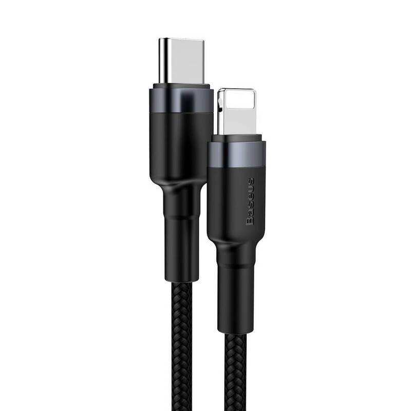 Obrázok Baseus nabíjecí / datový kabel USB-C na lightning Cafule Series 1m šedá-černá CATLKLF-G1