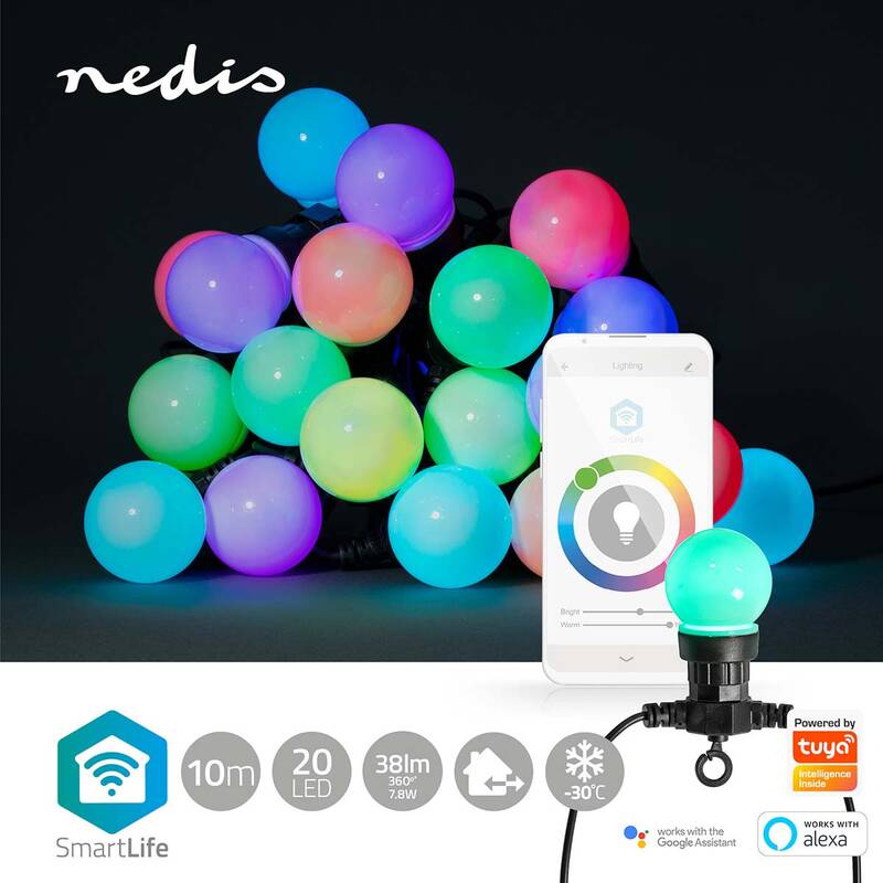 Obrázok Nedis SmartLife LED, Wi-Fi, RGB, 20 LED, 10 m, Android / IOS (WIFILP03C20)