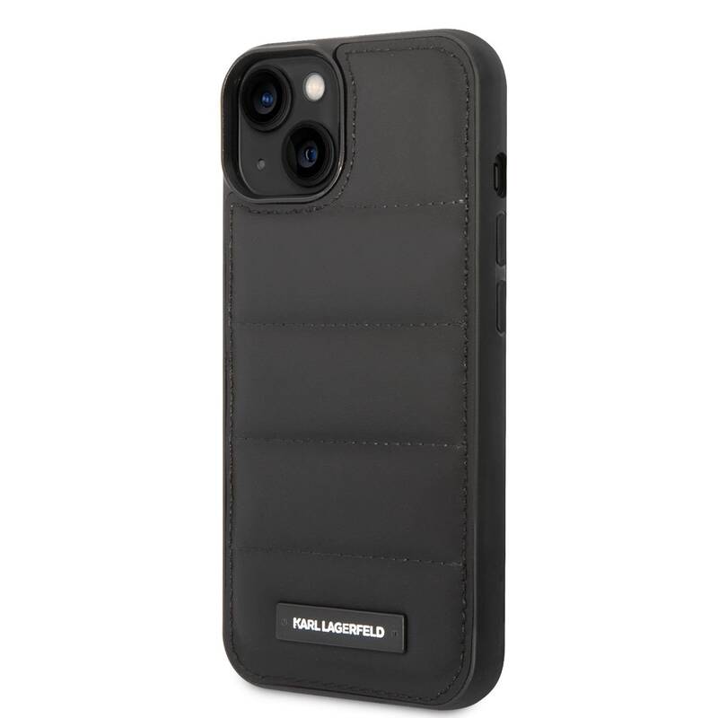 Obrázok Karl Lagerfeld Quilted Puffy Metal Logo Zadní Kryt pro iPhone 14 Black