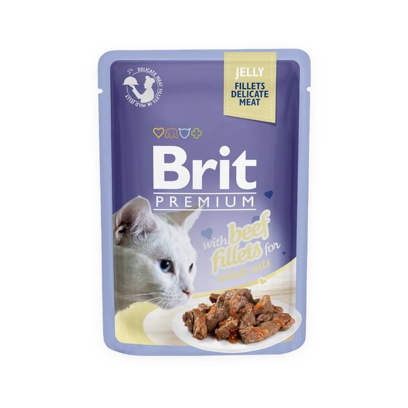 Obrázok Brit Premium Cat D Fillets in Jelly with Beef 85g