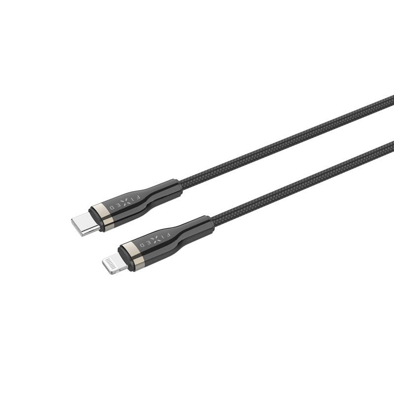 Obrázok FIXED USB-C/Lightning s podporou PD, MFI, 1,2m (FIXDB-CL12-BK) čierny