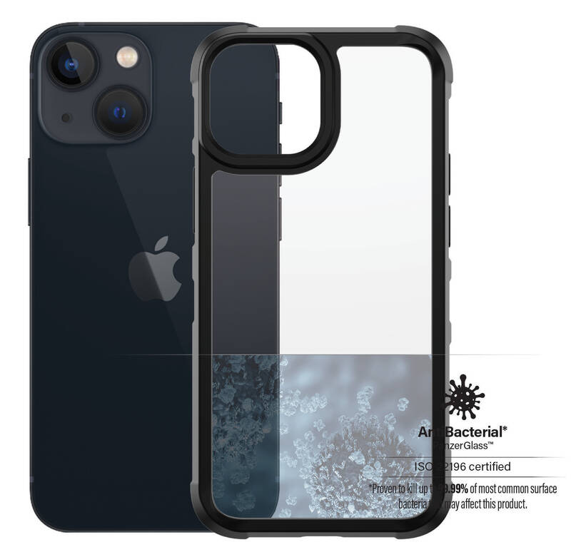 Obrázok PanzerGlass SilverBulletCase na Apple iPhone 13 mini (0318) čierny/priehľadný