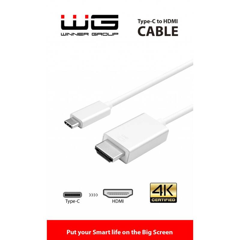 Obrázok WG USB-C/HDMI, 1,8m (8105) biely