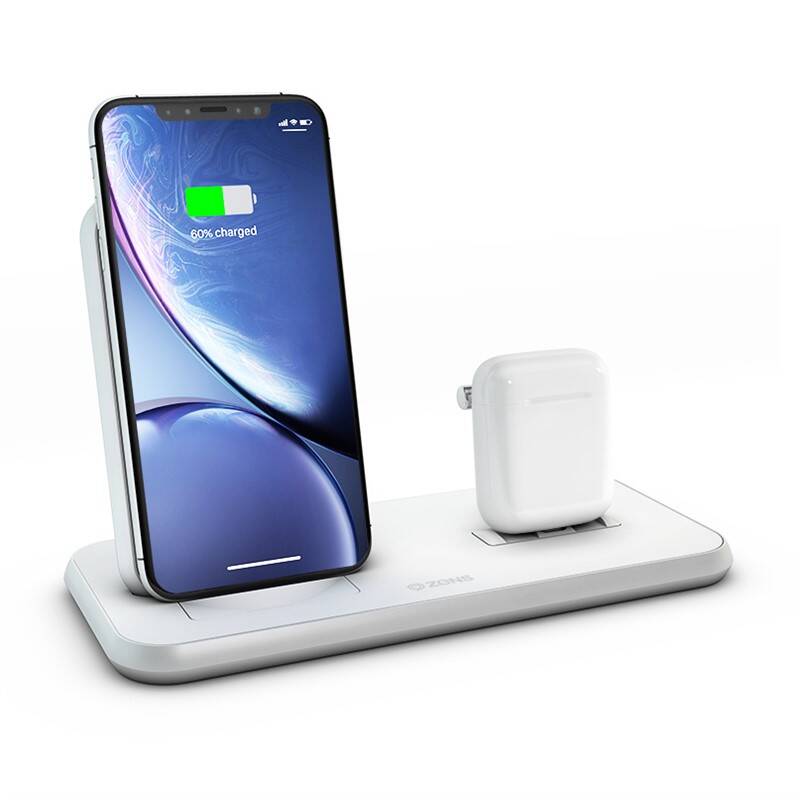 Obrázok ZENS STAND+DOCK ALUMINIUM WIRELESS CHARGER - WHITE ZEDC06W