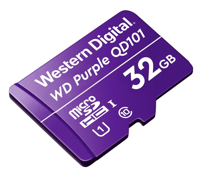 Obrázok WD MicroSDHC karta 32GB Purple WDD032G1P0C Class 10, 16TBW WDD032G1P0C