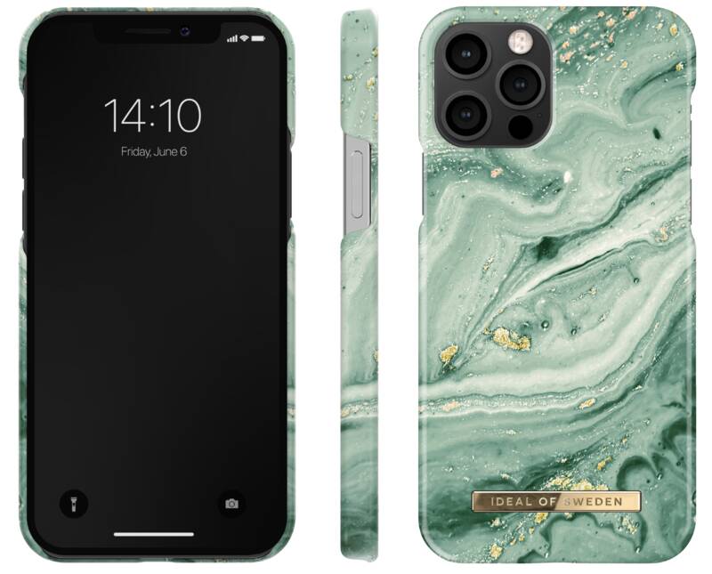 Obrázok iDeal Of Sweden Fashion na Apple iPhone 12/12 Pro - Mint Swirl Marble (IDFCSS21-I2061-258)