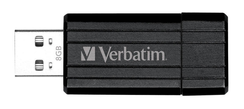 Obrázok Verbatim USB flash disk, 2.0, 8GB, Store,N,Go PinStripe, čierny, 49062, pre archiváciu dát