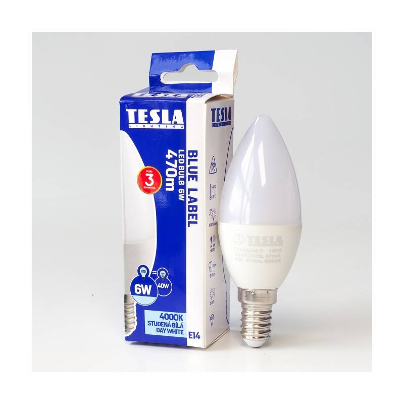 Obrázok Tesla LED žiarovka sviečka E14 6 W (CL140640-7)