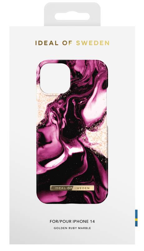 Obrázok iDeal Of Sweden Fashion na Apple iPhone 14 - Golden Ruby Marble (IDFCAW21-I2261-319)