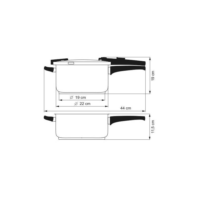 Obrázok Kolimax Sada tlakových hrncov BIOMAX s BIO ventilom, priemer 22cm, objem 5.5l + 4.0l, BLACK GRANITEC