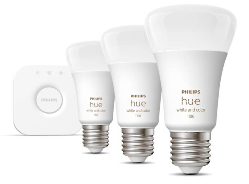 Obrázok Philips Hue Bluetooth, 9W, E27, White and Color Ambiance, 3ks + Bridge (8719514291515)