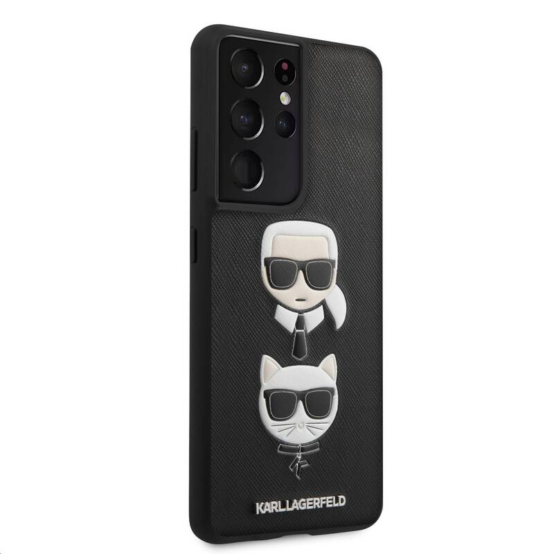 Obrázok KLHCS21LSAKICKCBK Karl Lagerfeld Saffiano K&C Heads Kryt pro Samsung Galaxy S21 Ultra Black