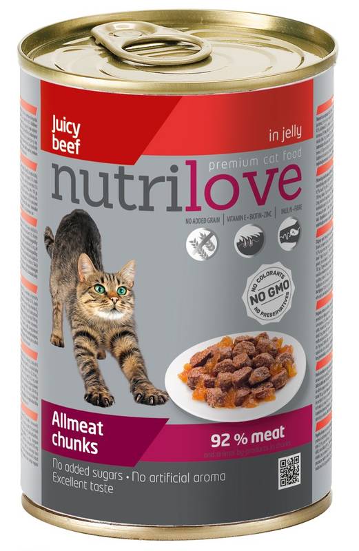 Obrázok Nutrilove Cat chunks Beef jelly 400g