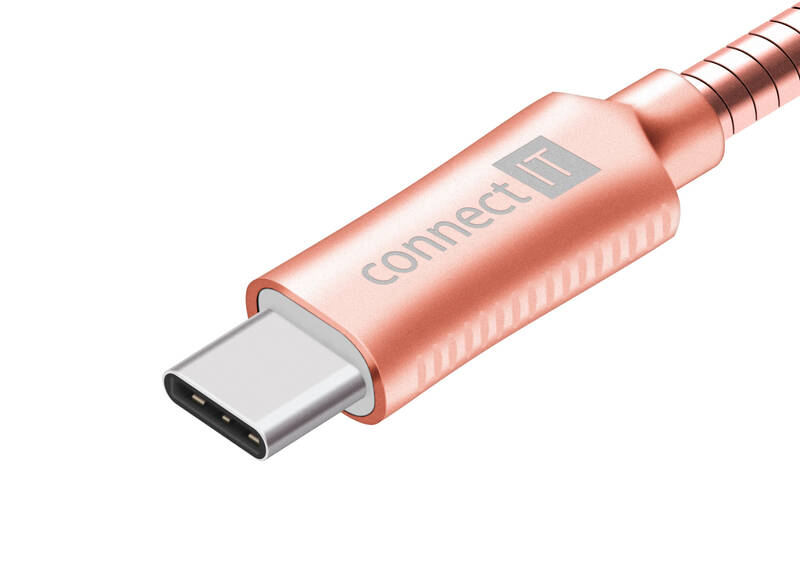 Obrázok CONNECT IT Wirez Steel Knight USB-C 1m, metallic rose-gold (CCA-5010-RG)