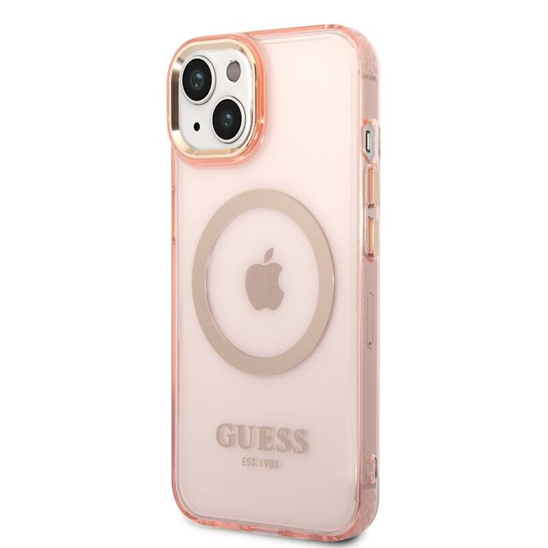 Obrázok Guess Translucent MagSafe Kompatibilní Zadní Kryt pro iPhone 14 Pink