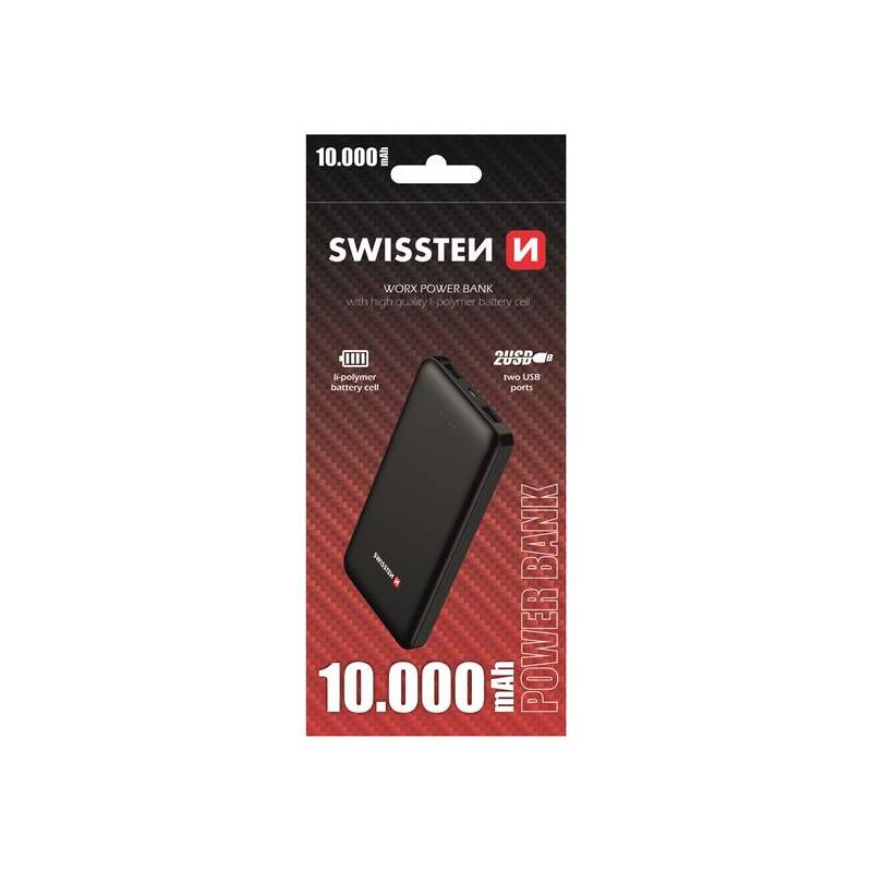 Obrázok Swissten Worx 10000mAh čierna