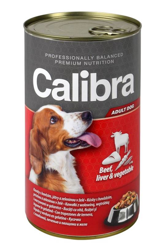 Obrázok Calibra Dog Adult hovězí + játra + zelenina v želé 1240 g