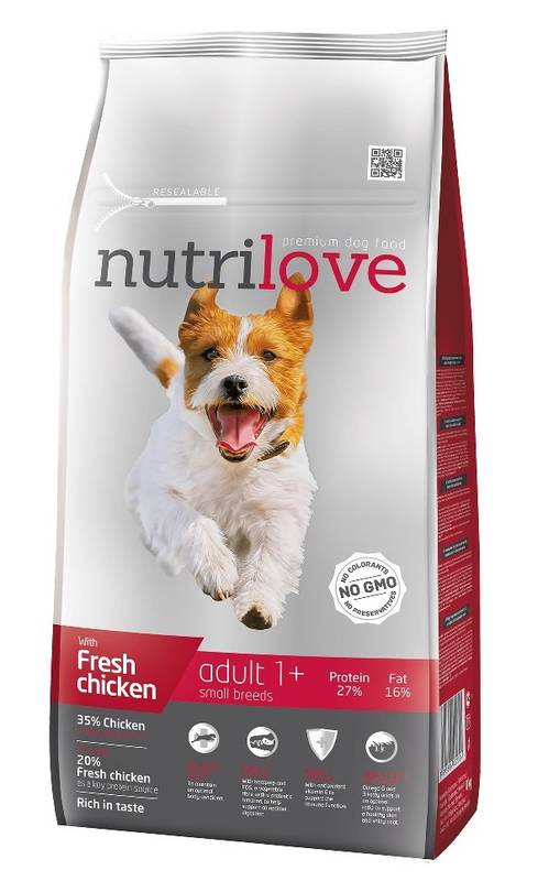 Obrázok Nutrilove Dog dry Adult S fresh chicken 8kg