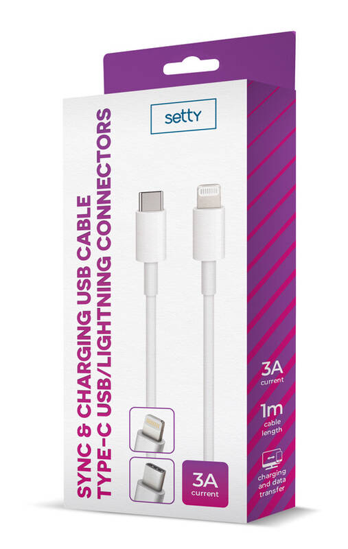 Obrázok Forever Setty USB-C/Lightning 1m (GSM106100) biely