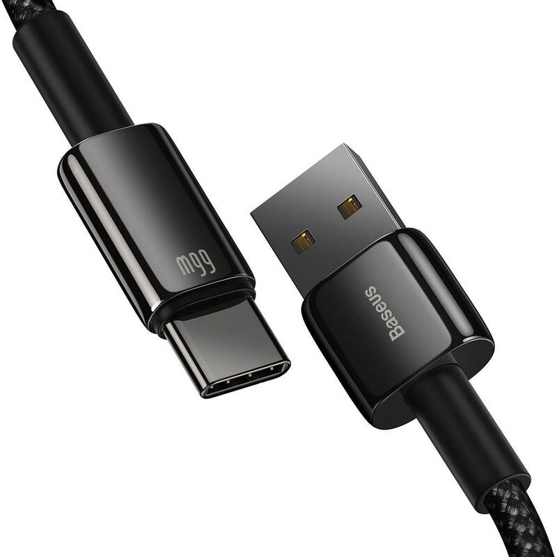 Obrázok Baseus Tungsten kábel USB / USB-C QC 66W 6A 1m, čierny (CATWJ-B01)