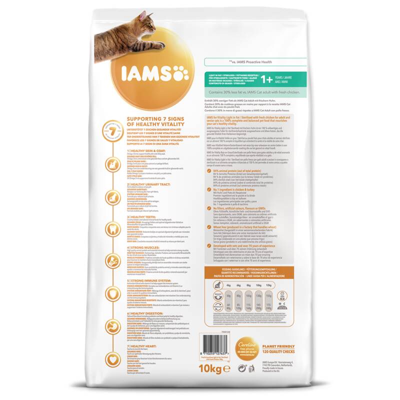 Obrázok Iams Cat Adult Weight control Chicken 10kg