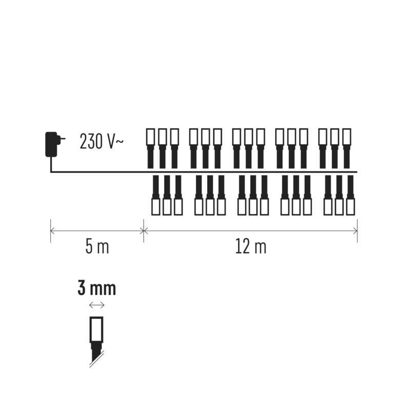 Obrázok LED vánoční řetěz – ježek, venkovní, 12m, multicolor, časovač (1534218700)