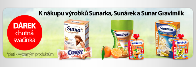 K nákupu výrobků Sunarka, Sunárek a Sunar Gravimilk dárek