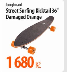 Longboard Street Surfing Kicktail Damaged Orange