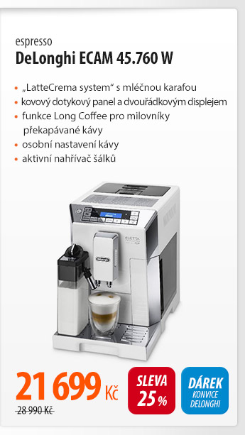 Espresso DeLonghi ECAM 45.760 W